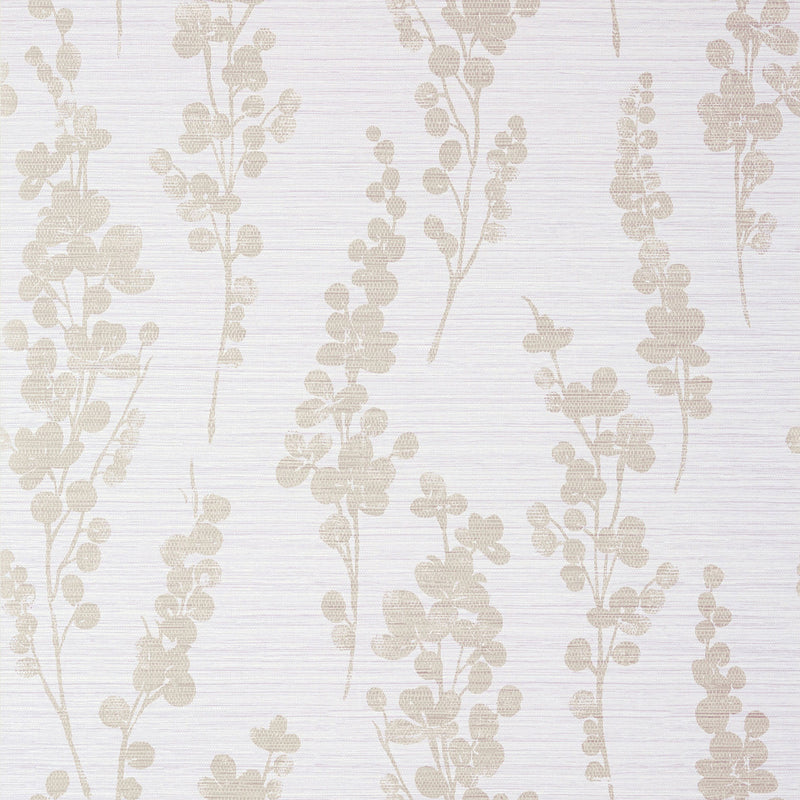 T41052 Spring Blooms Modern Resource 4 Metallic Pewter on Lavender Wallpaper by Thibaut