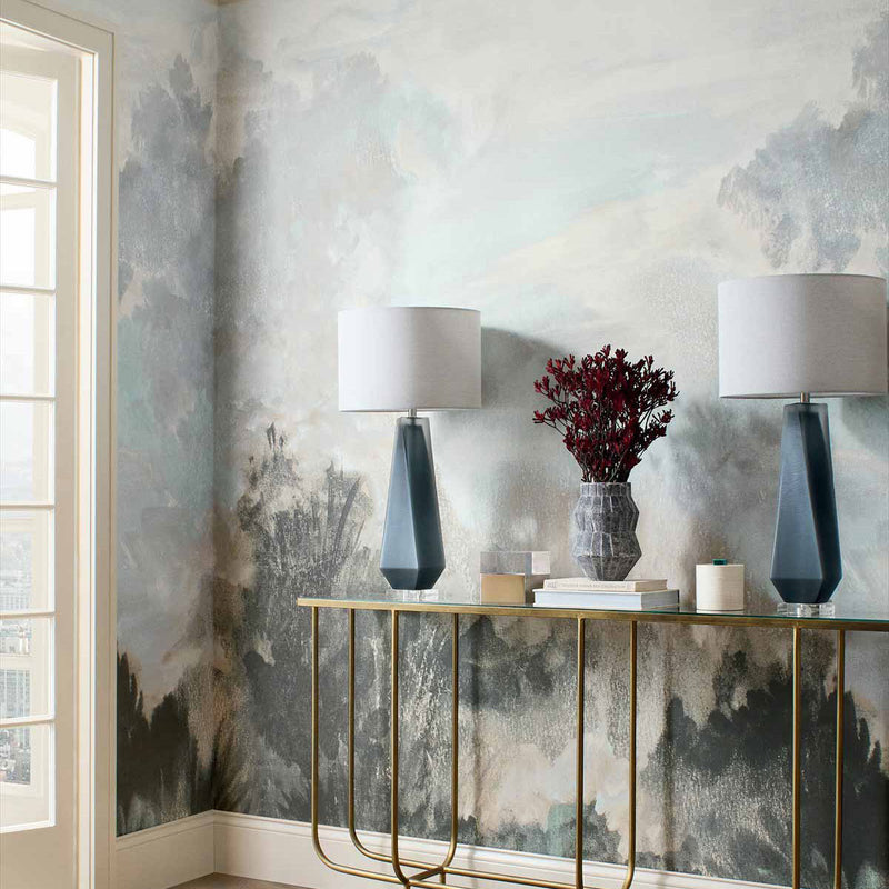 T41054 Twilight Mural Modern Resource 4 Neutral Wallpaper by Thibaut