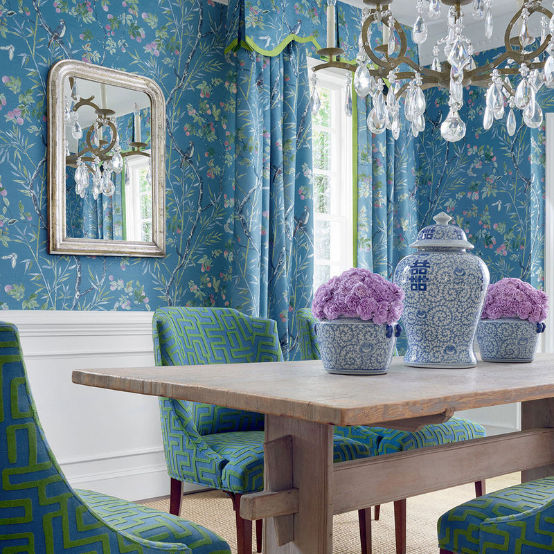 T42008 Claire Sojourn Navy Wallpaper by Thibaut