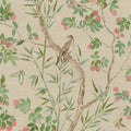Claire Sojourn Coral and Green Wallpaper by Thibaut