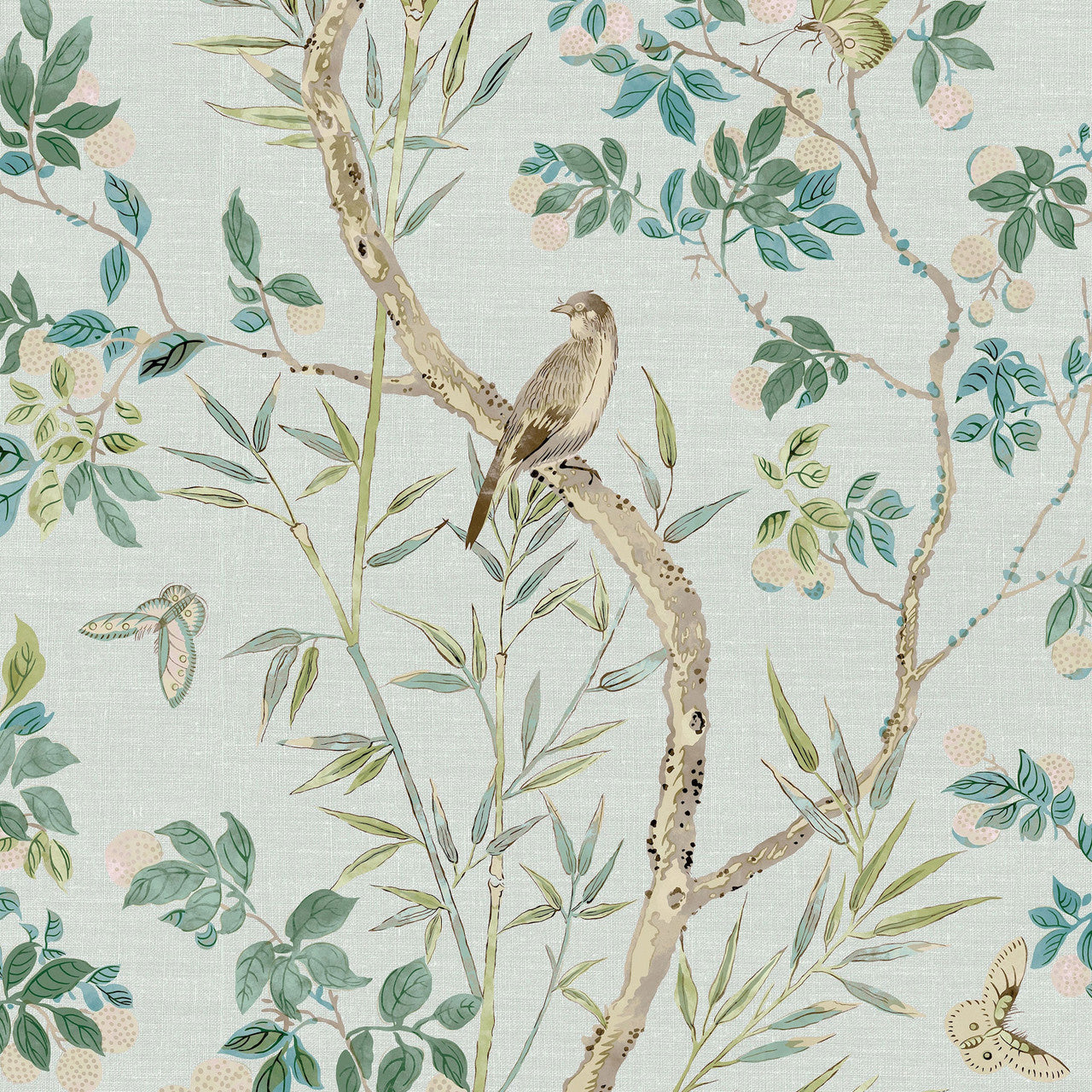 T42010 Claire Sojourn Spa Blue Wallpaper by Thibaut