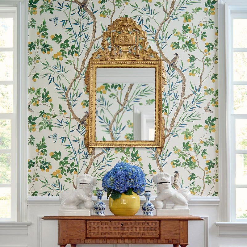 T42010 Claire Sojourn Spa Blue Wallpaper by Thibaut