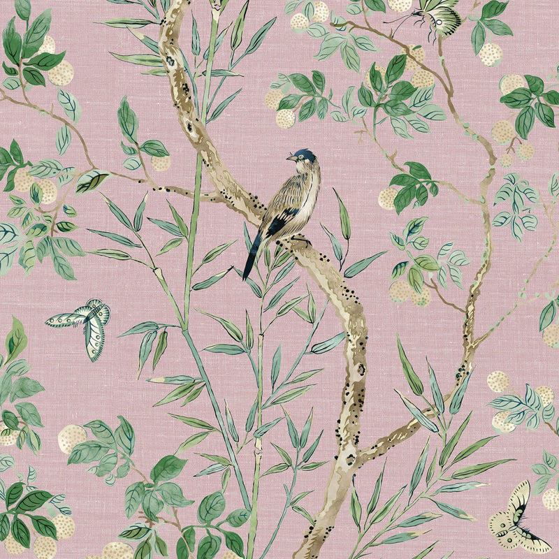 T42011 Claire Sojourn Lavender Wallpaper by Thibaut