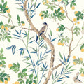 Claire Sojourn Yellow and Navy Wallpaper by Thibaut