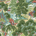 Pagoda Trees Sojourn Coral and Green Wallpaper by Thibaut