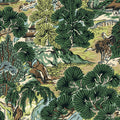 Pagoda Trees Sojourn Brown and Green Wallpaper by Thibaut