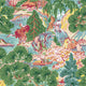 Pagoda Trees Sojourn Pink and Green Wallpaper by Thibaut
