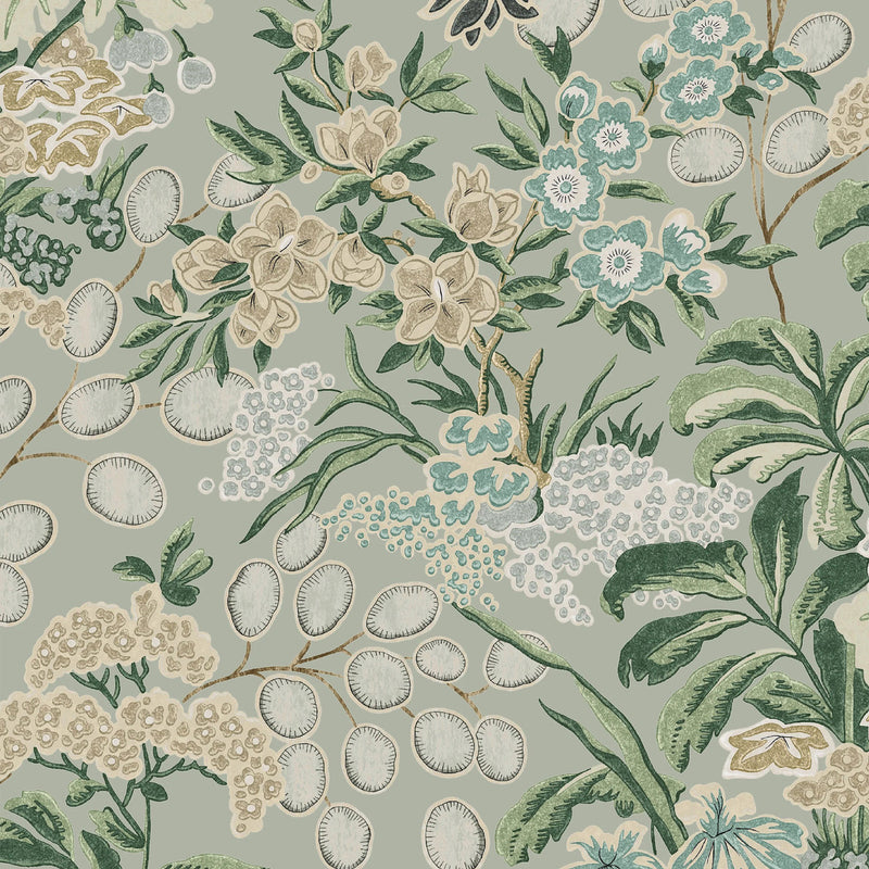 T42039 Meadow Sojourn Sage Wallpaper by Thibaut