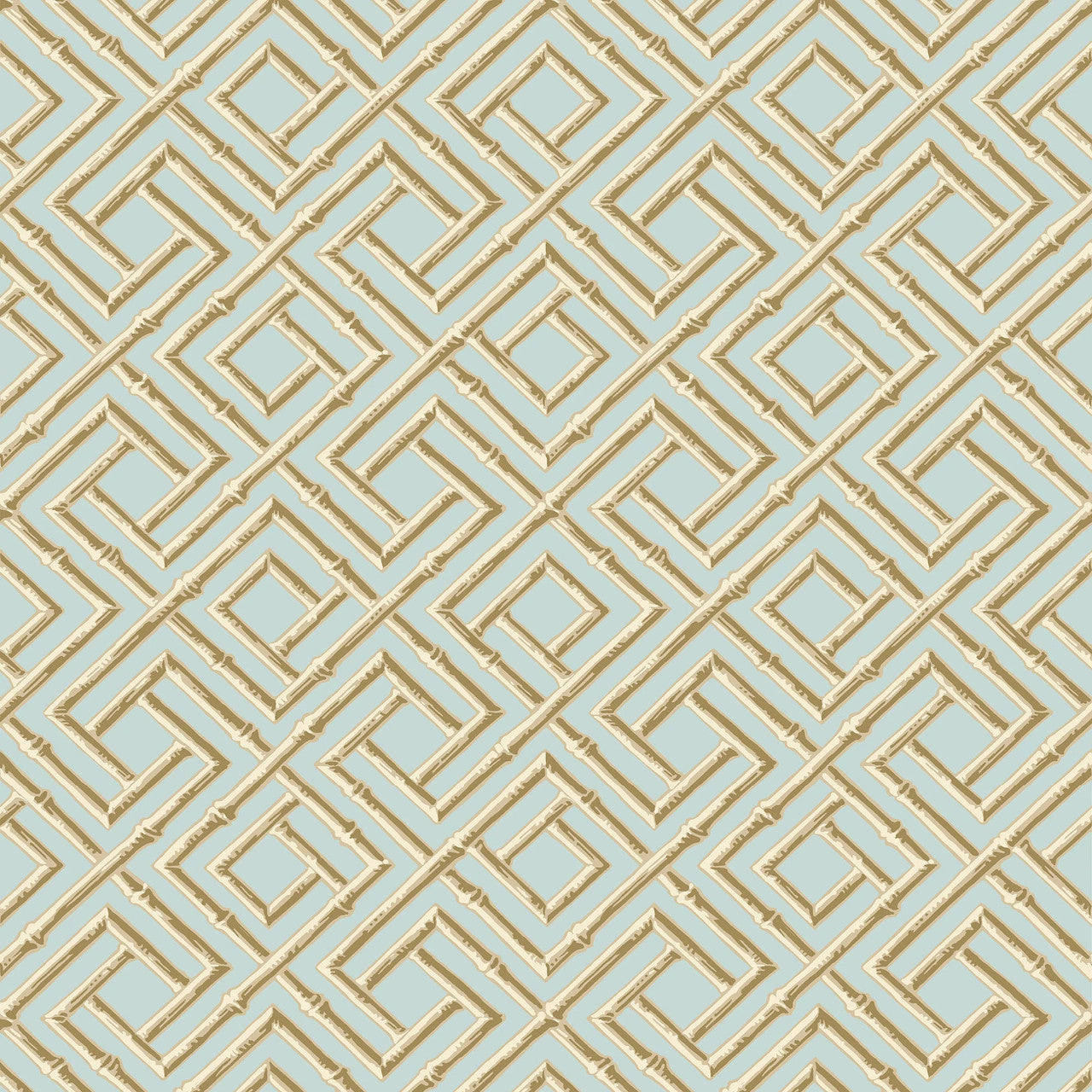 T42046 French Lattice Sojourn Blue and Beige Wallpaper by Thibaut