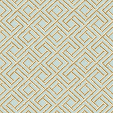 T42046 French Lattice Sojourn Blue and Beige Wallpaper by Thibaut