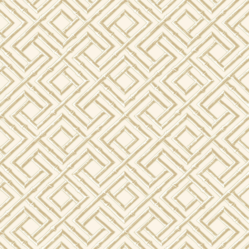 T42047 French Lattice Sojourn Beige Wallpaper by Thibaut