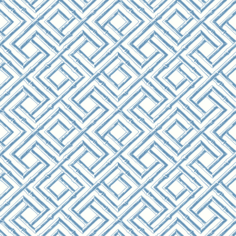 T42048 French Lattice Sojourn Blue Wallpaper by Thibaut