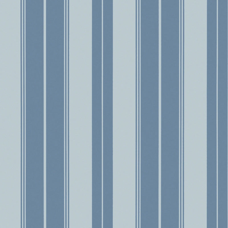 T44046 Norfolk Stripe French Blue Stripes and Checks Resource Wallpaper by Thibaut
