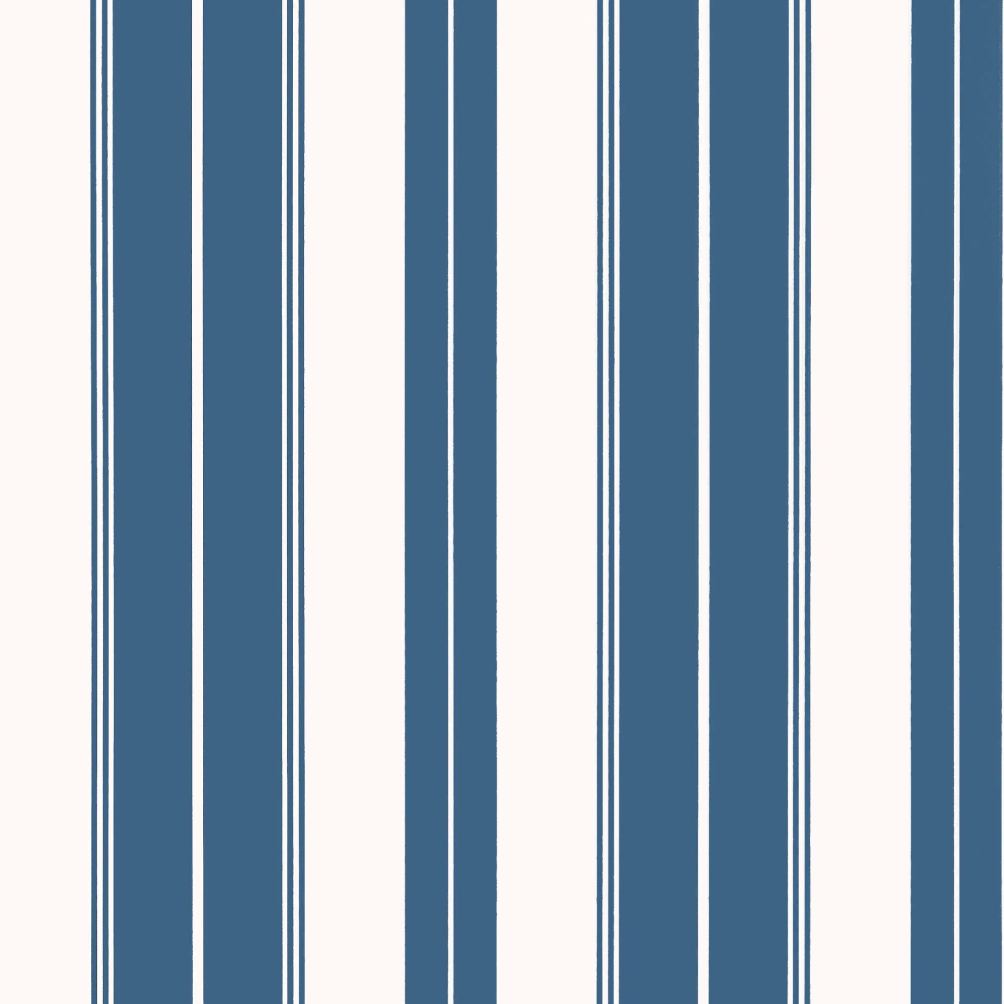 T44047 Norfolk Stripe Navy Stripes and Checks Resource Wallpaper by Thibaut
