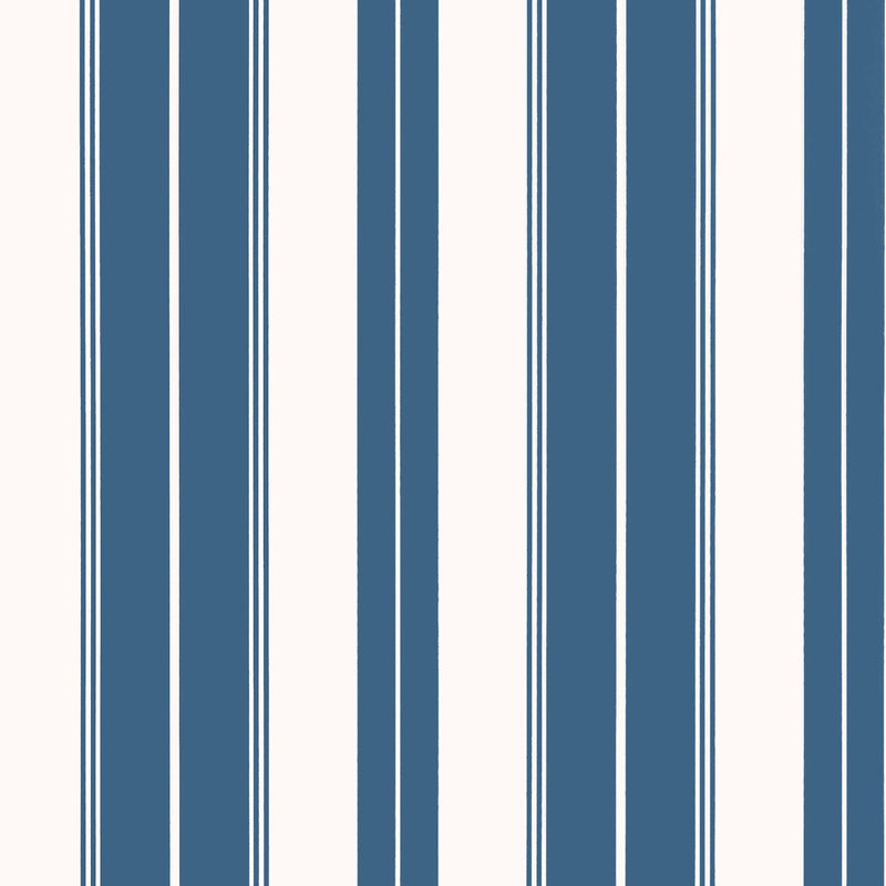 T44047 Norfolk Stripe Navy Stripes and Checks Resource Wallpaper by Thibaut