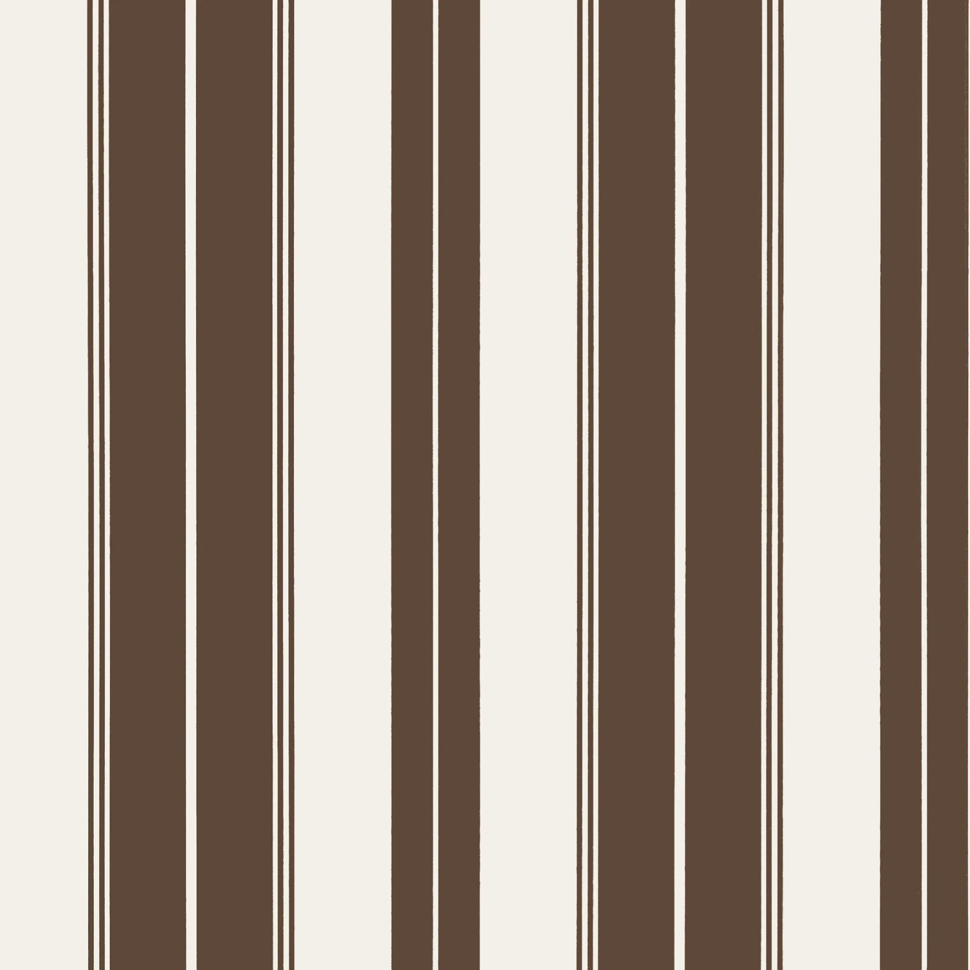 T44049 Norfolk Stripe Chocolate Brown Stripes and Checks Resource Wallpaper by Thibaut