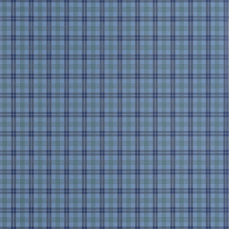 T44051 Huntley Plaid Navy Stripes and Checks Resource Wallpaper by Thibaut