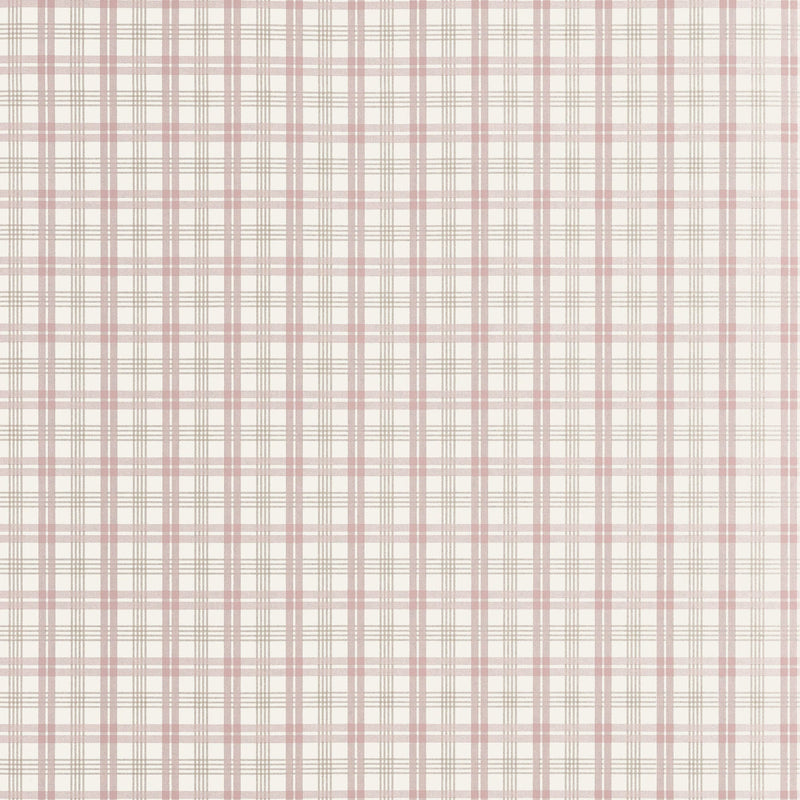 T44057 Huntley Plaid Blush Stripes and Checks Resource Wallpaper by Thibaut