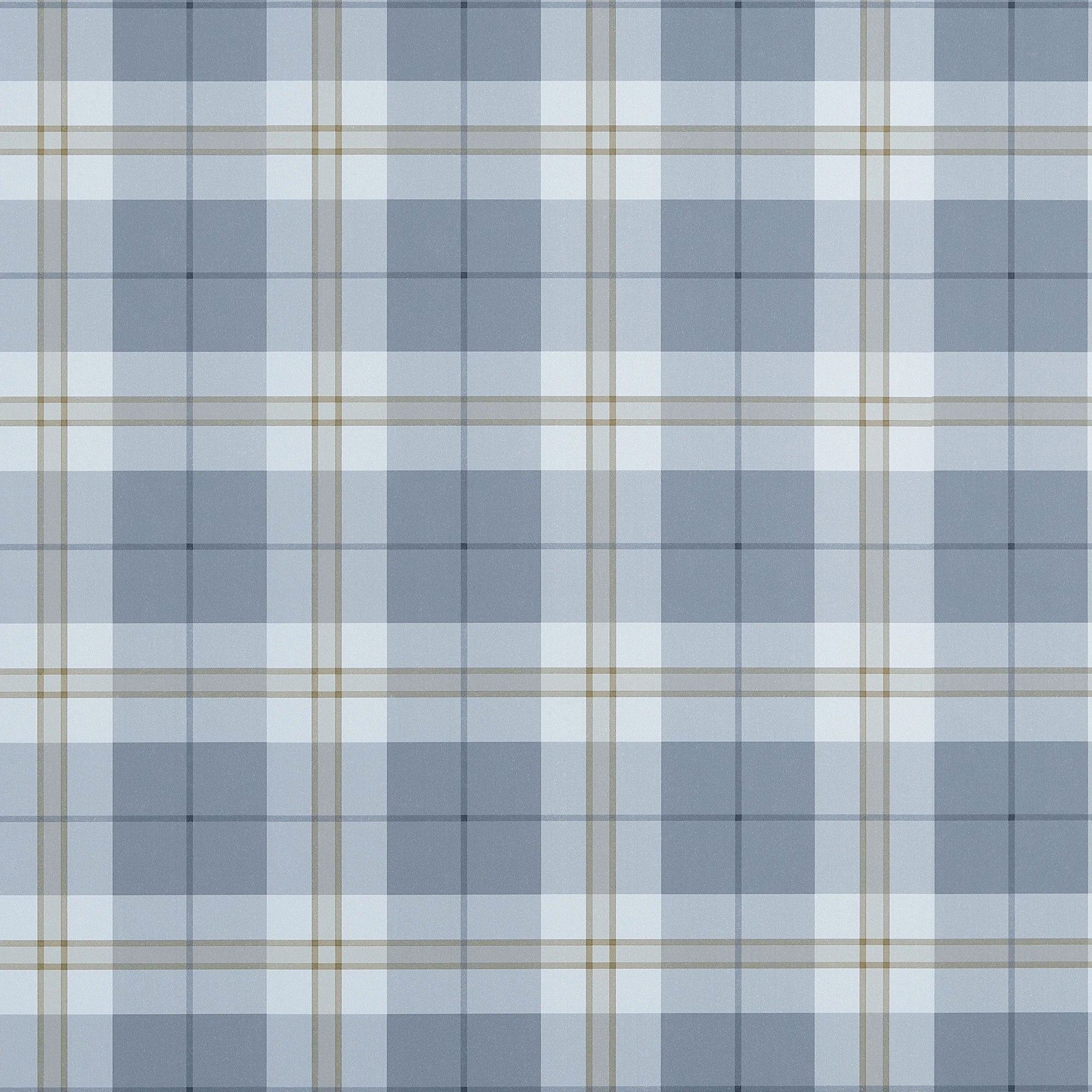T44069 Douglas Plaid Slate Stripes and Checks Resource Wallpaper by Thibaut