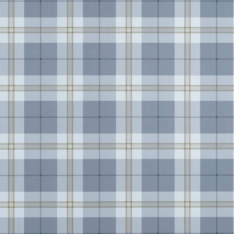 T44069 Douglas Plaid Slate Stripes and Checks Resource Wallpaper by Thibaut