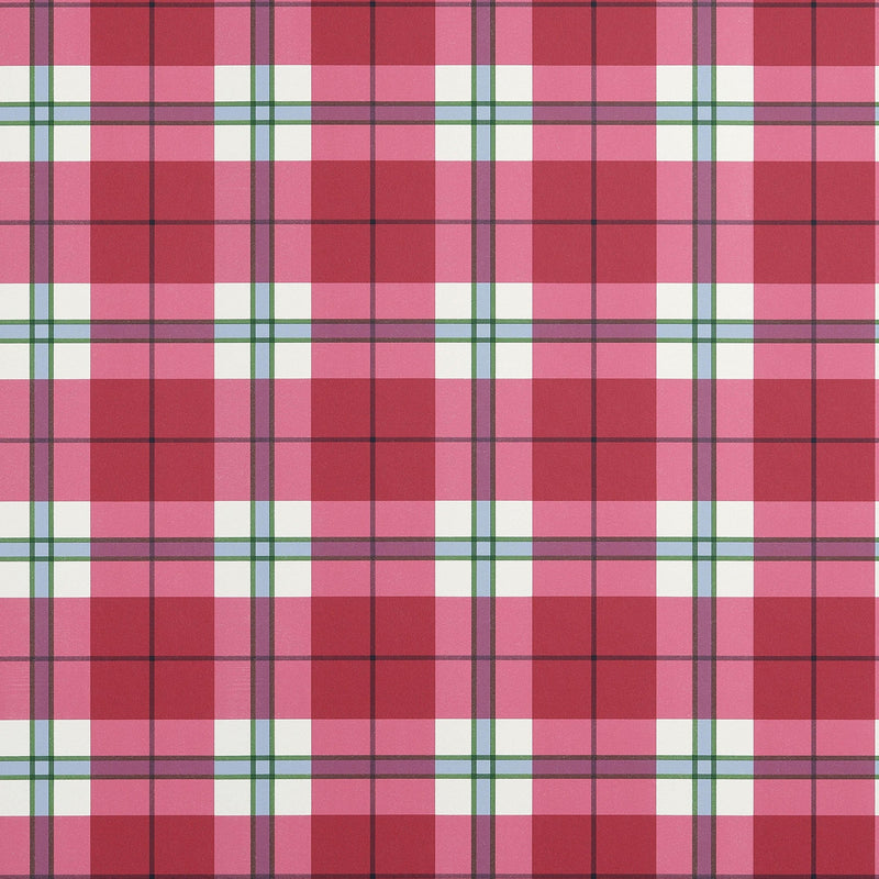 T44070 Douglas Plaid Red Stripes and Checks Resource Wallpaper by Thibaut
