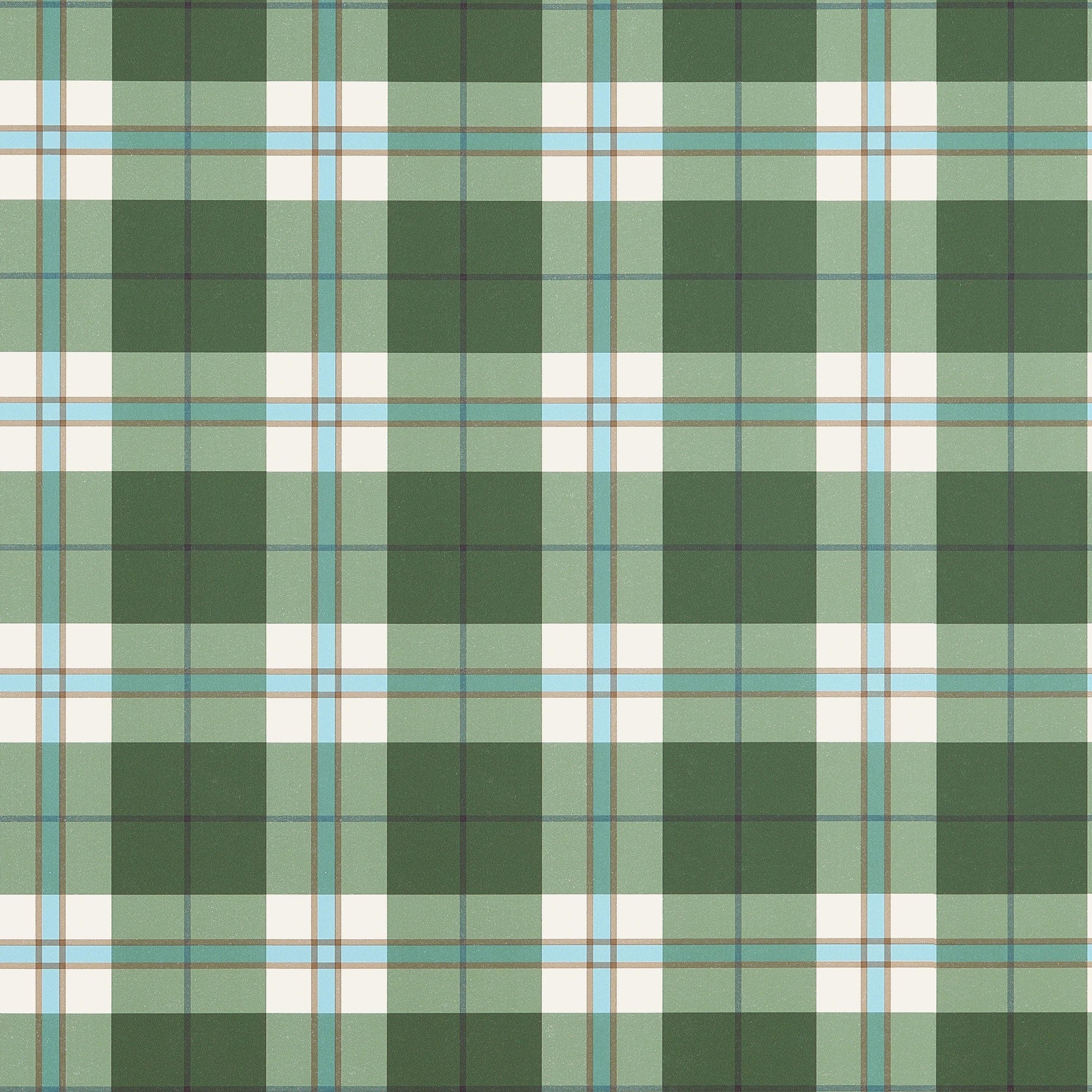 T44071 Douglas Plaid Green Stripes and Checks Resource Wallpaper by Thibaut
