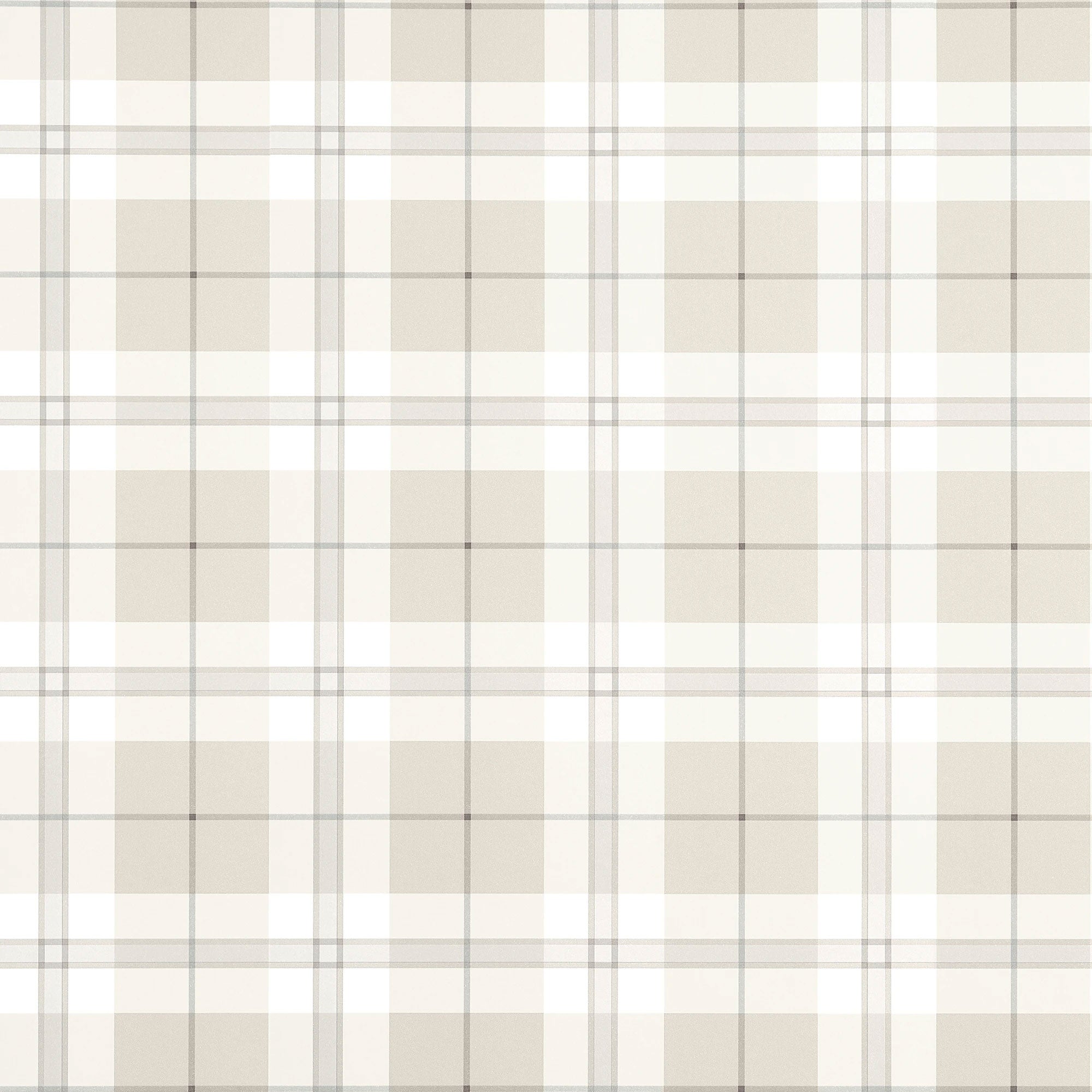 T44072 Douglas Plaid Light Beige Stripes and Checks Resource Wallpaper by Thibaut