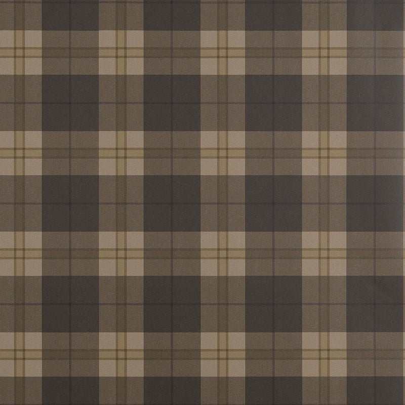 T44074 Douglas Plaid Brown Stripes and Checks Resource Wallpaper by Thibaut