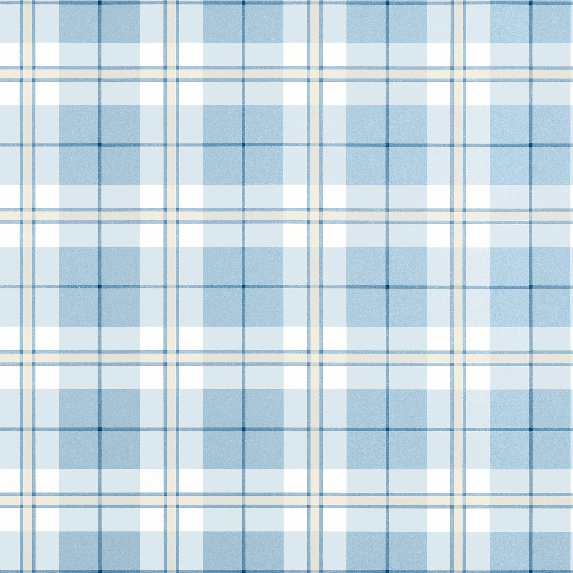 T44075 Douglas Plaid Light Blue Stripes and Checks Resource Wallpaper by Thibaut