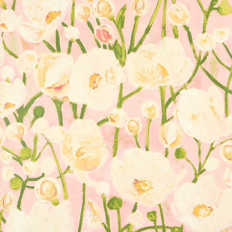 T45015 Tivoli Seashell Pink Wanderlust Wallpaper by Thibaut