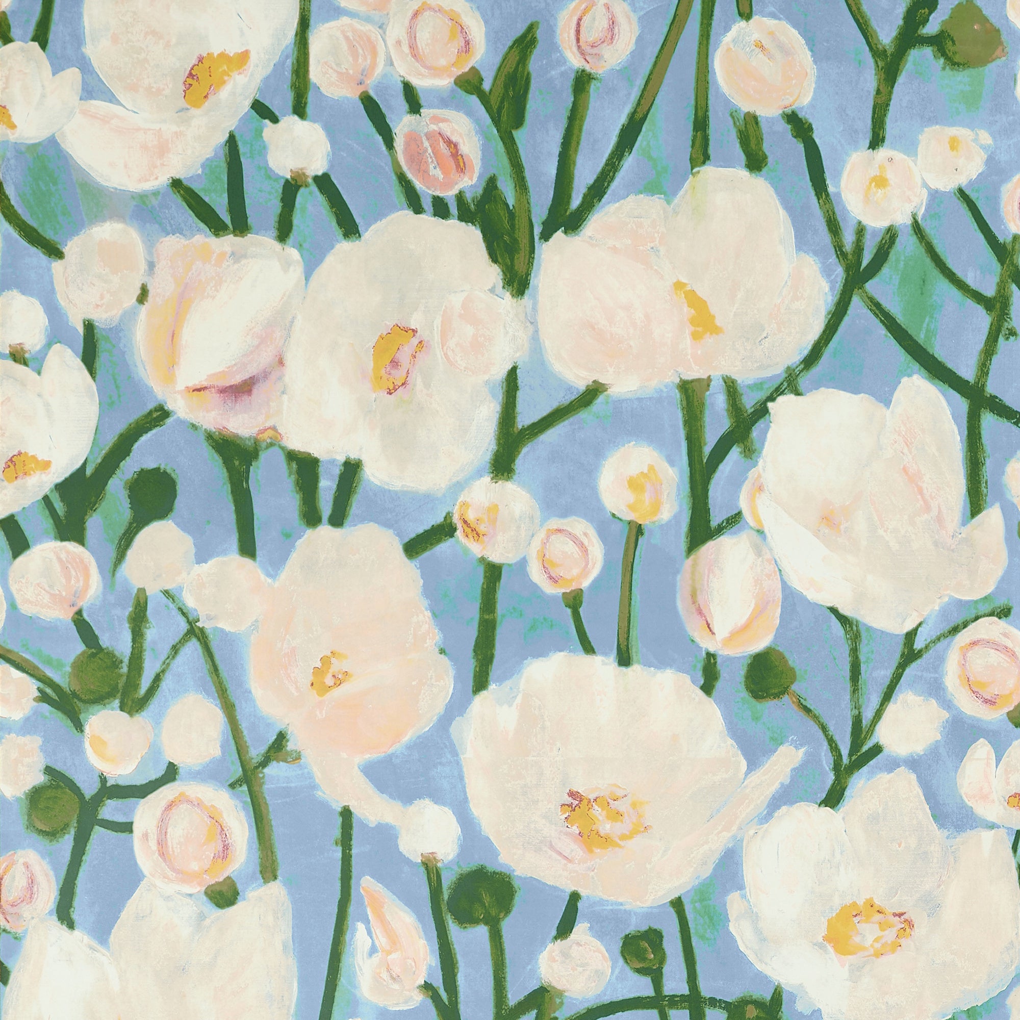 T45016 Tivoli Sky Blue Wanderlust Wallpaper by Thibaut