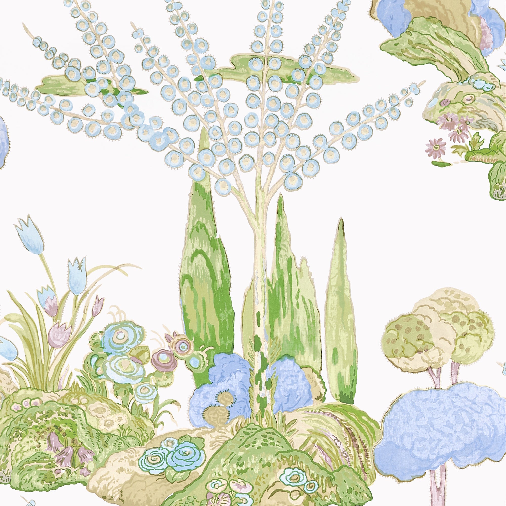 T45027 Orleans Lavender Wanderlust Wallpaper by Thibaut