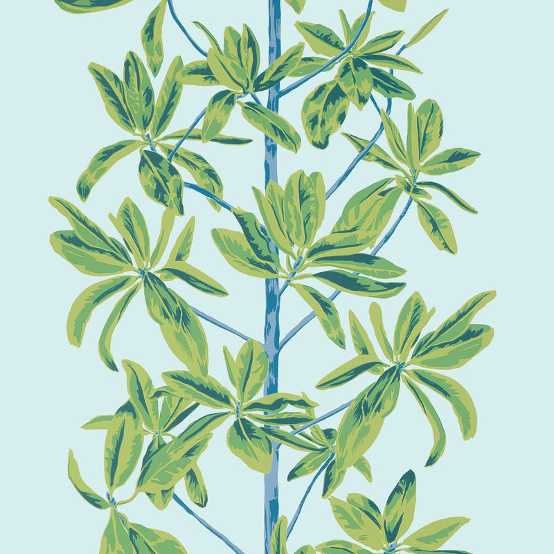 T45033 Mangrove Tree Turquoise Wanderlust Wallpaper by Thibaut