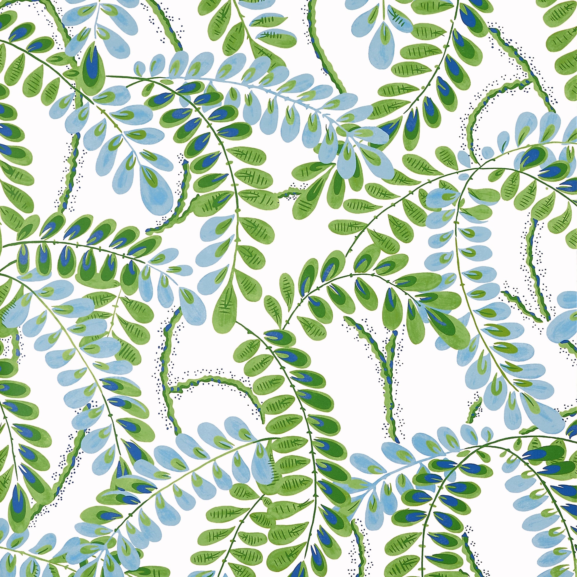 T45038 Augusta Blue and Green Wanderlust Wallpaper by Thibaut