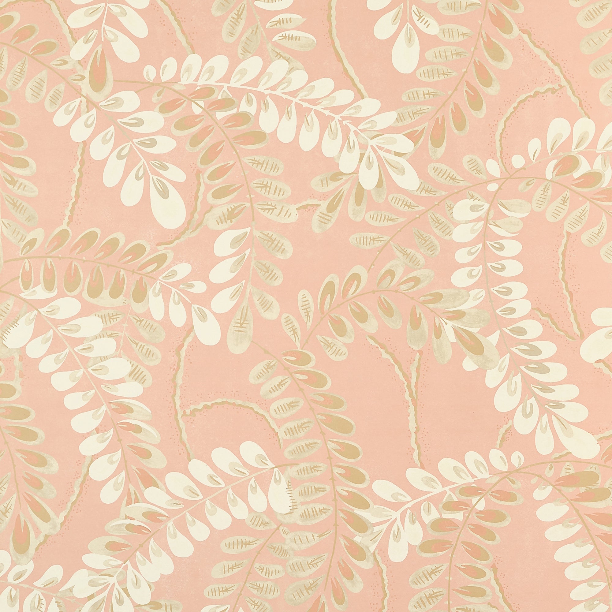 T45041 Augusta Apricot Wanderlust Wallpaper by Thibaut