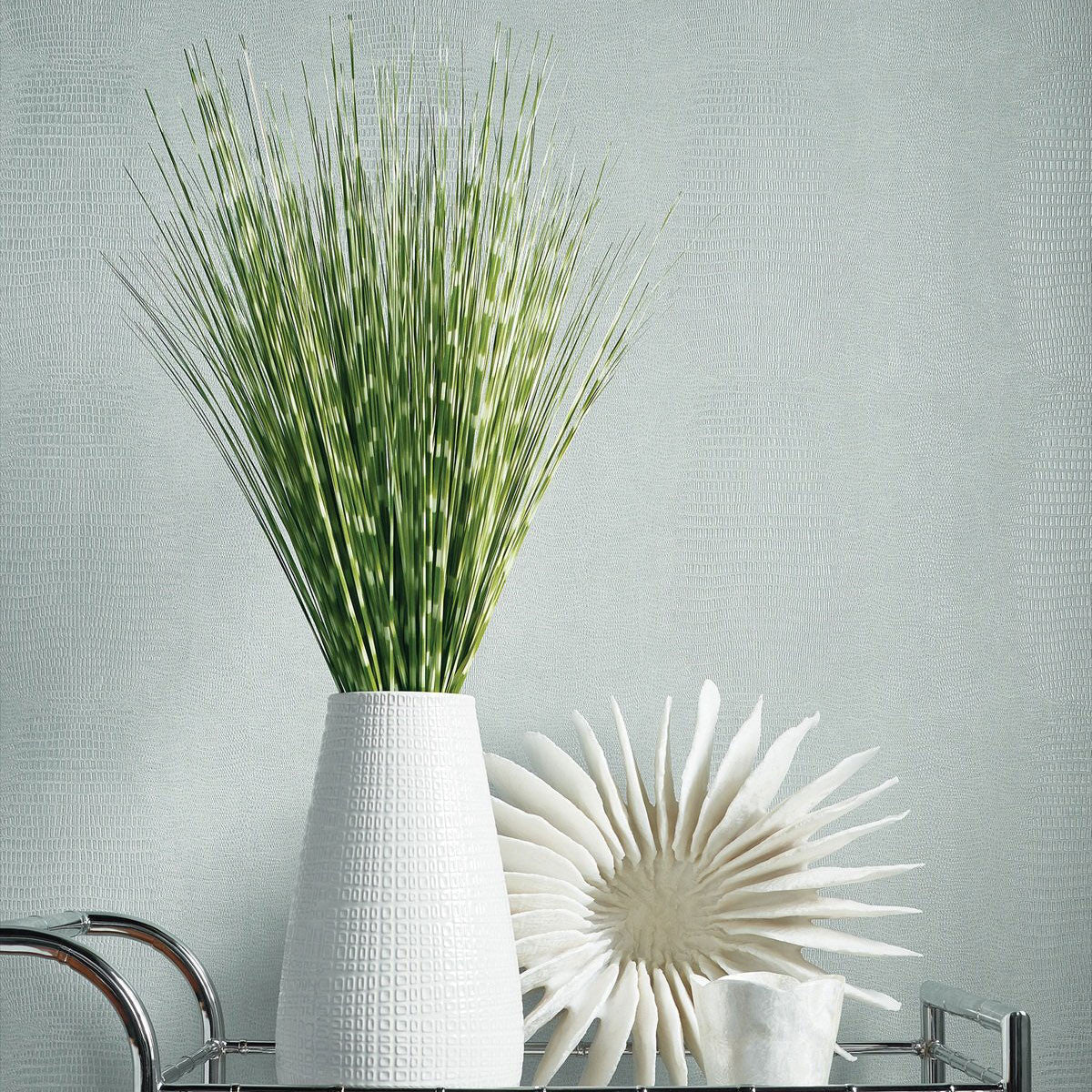 T75093 Kissimmee Faux Resource Aqua Wallpaper by Thibaut