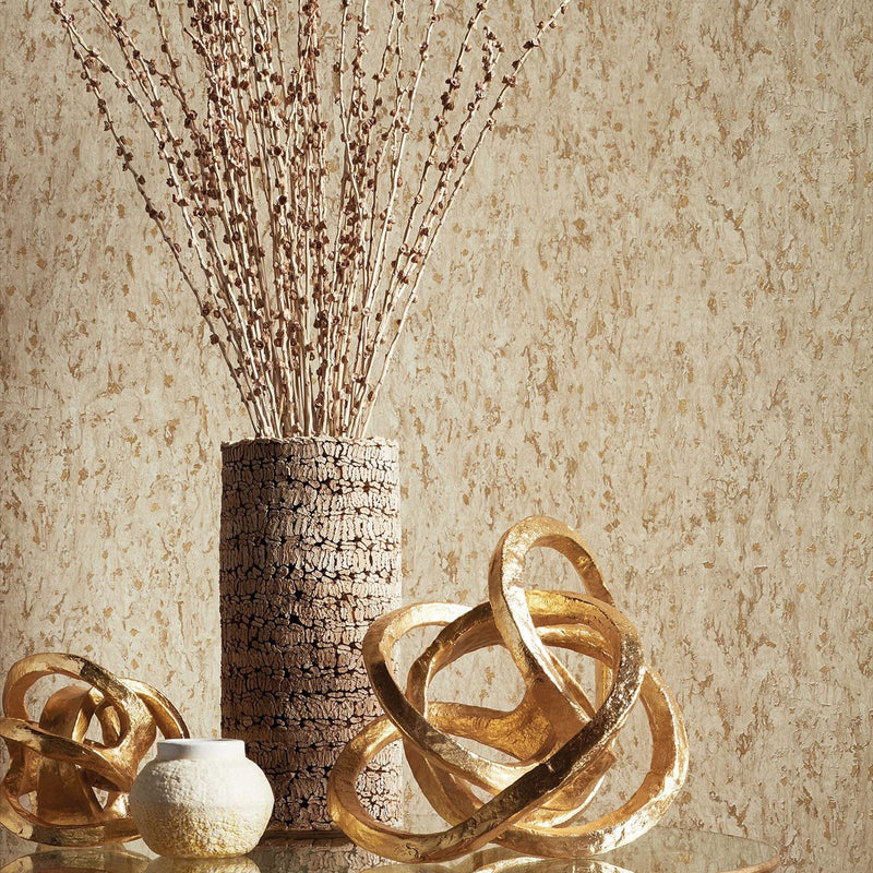 T75106 Montado Cork Faux Resource Cream Pearl Wallpaper by Thibaut