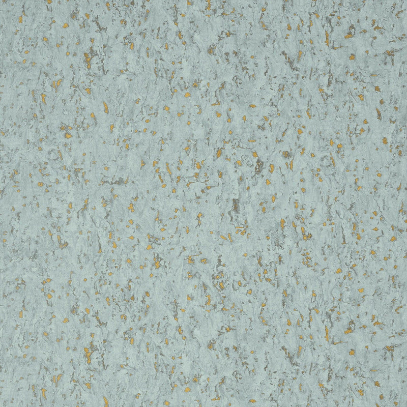 T75107 Montado Cork Faux Resource Aqua on Metallic Gold Wallpaper by Thibaut