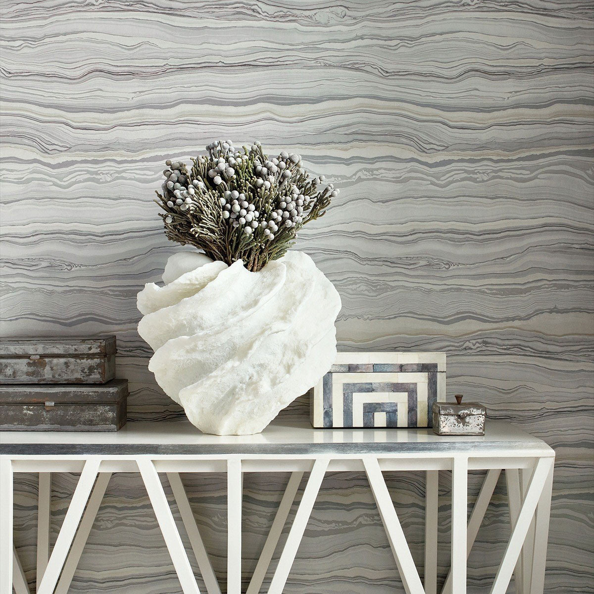 Treviso Marble Faux Resource Wallpaper by Thibaut