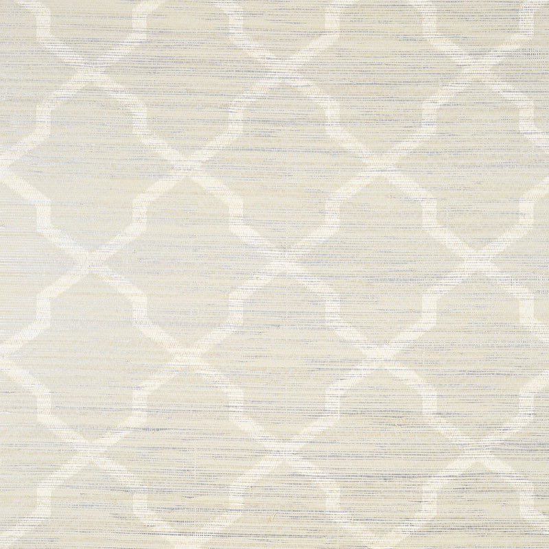 T83030 Carolyn Trellis Cream on Metallic Natural Resource 2 Wallpaper by Thibaut