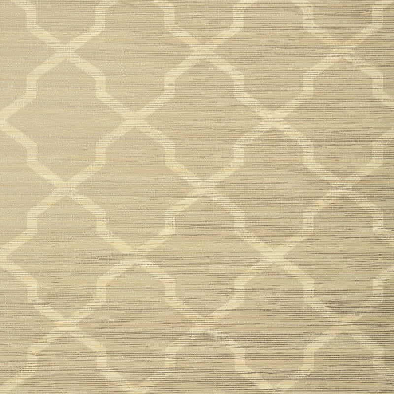 T83031 Carolyn Trellis Beige With Metallic Natural Resource 2 Wallpaper by Thibaut