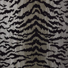 T83065 Tiger Flock Black on Metallic Silver Natural Resource 2 Wallpaper by Thibaut