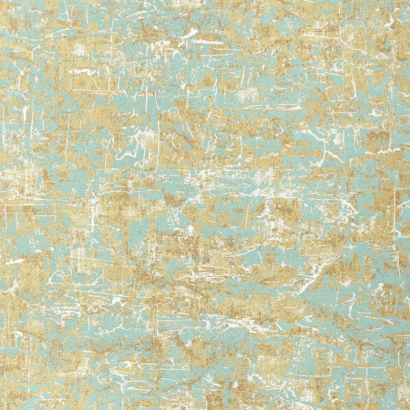 T83066 Universe Texture Metallic on Aqua Natural Resource 2 Wallpaper by Thibaut