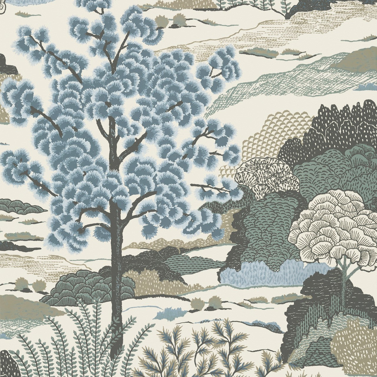 T85043 Daintree Greenwood Wallpaper By Thibaut