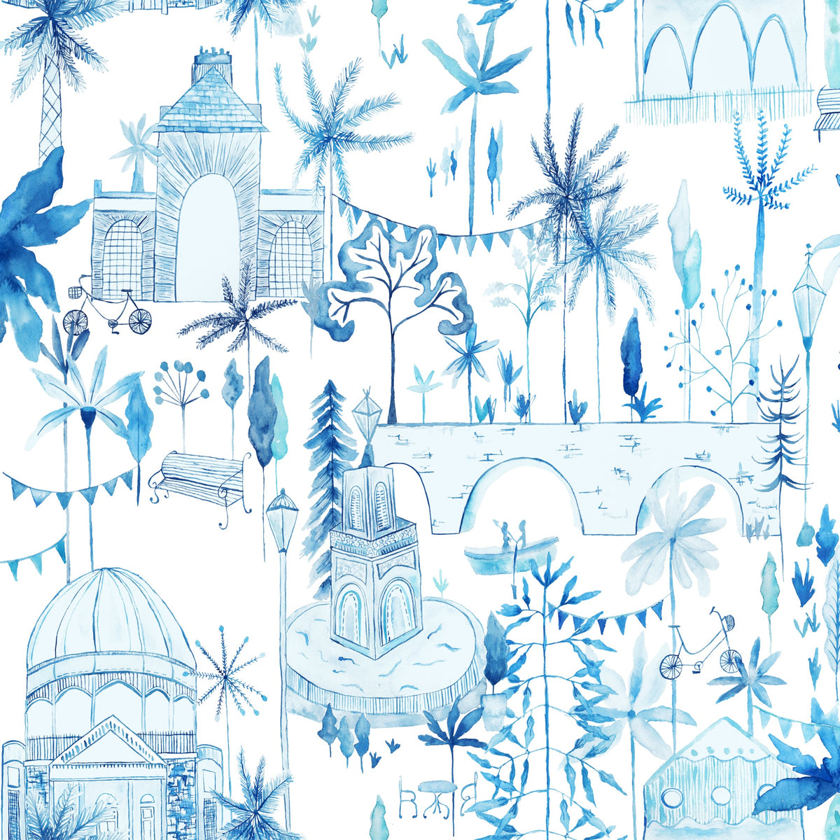 Tellaro Cobalt Wallpaper by Voyage Maison | TELLARO/WPO/COB