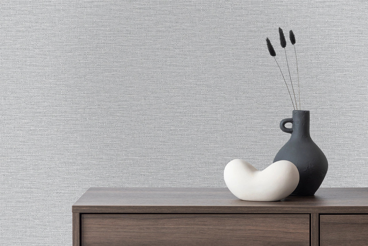 199501 Telma Plain Light Grey Wallpaper by Grandeco