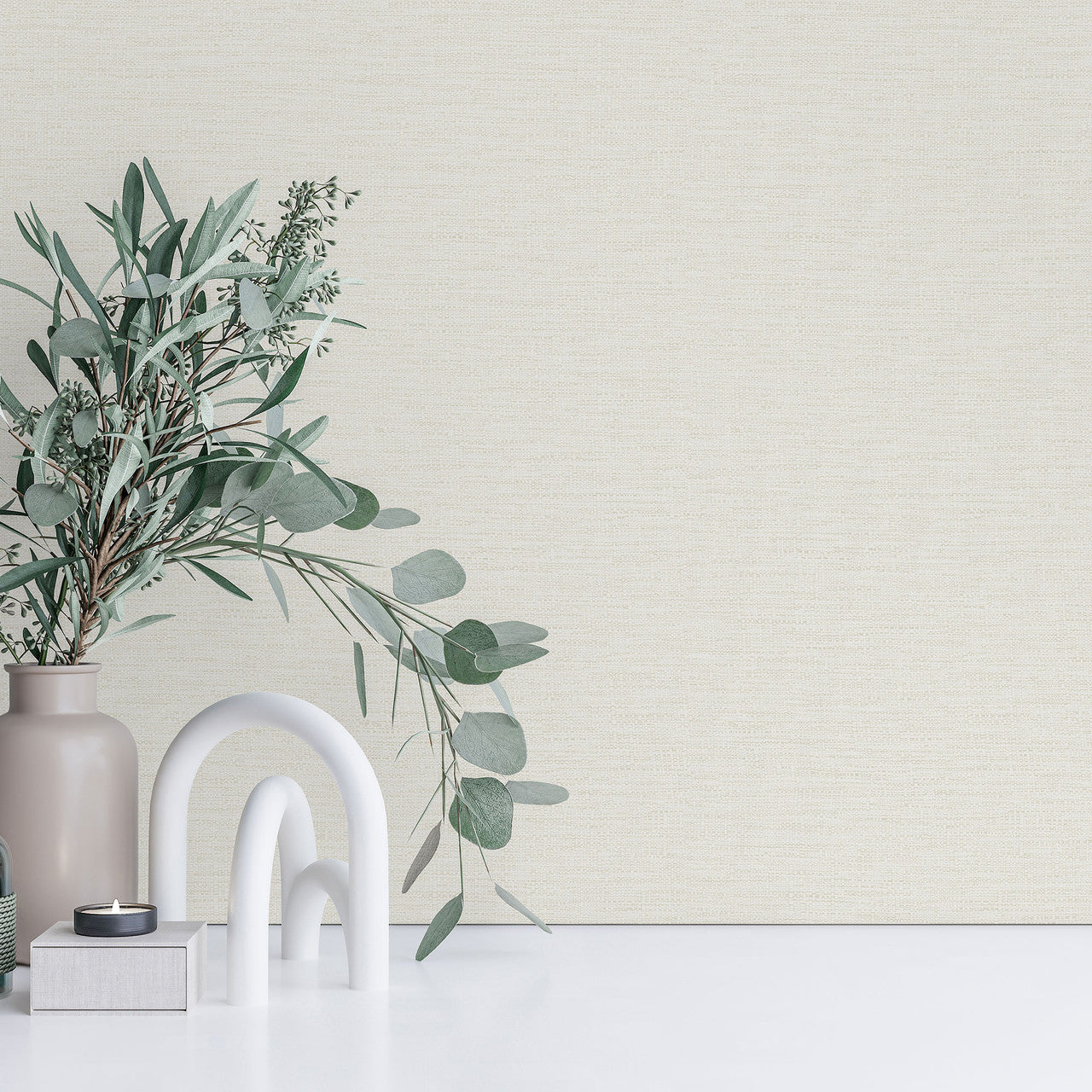 199502 Telma Plain White Wallpaper by Grandeco