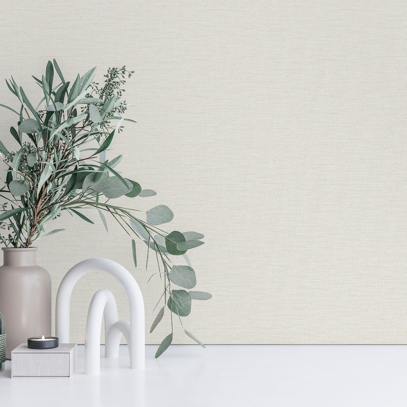 199502 Telma Plain White Wallpaper by Grandeco