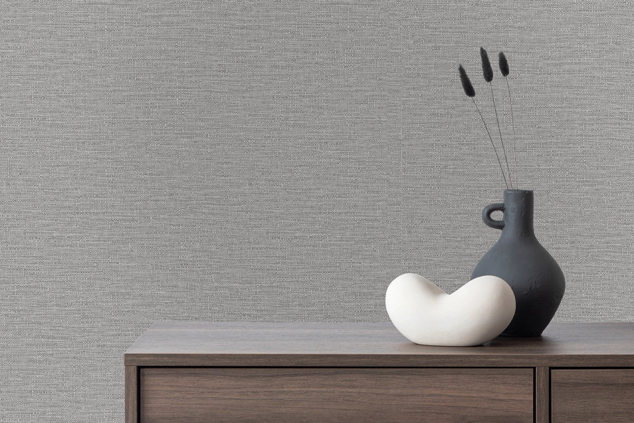 199508 Telma Plain Grey Wallpaper by Grandeco