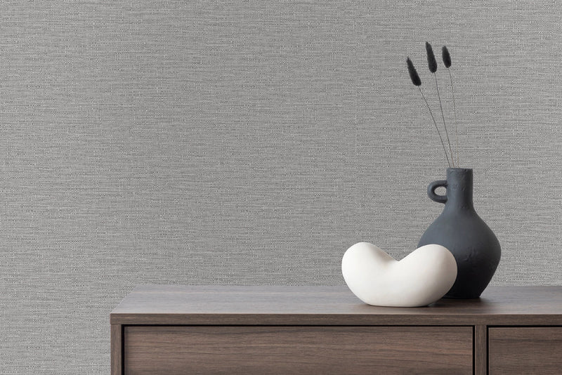 199508 Telma Plain Grey Wallpaper by Grandeco